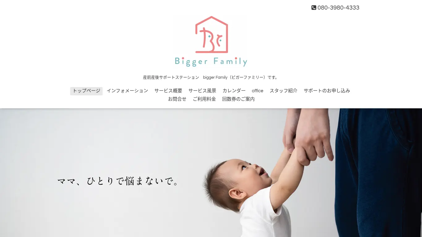合同会社ビガーファミリーのウェブサイト（取得時点）